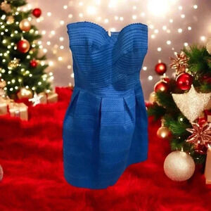 B. Darlin Strapless Stretchy Party/Cocktail/Prom Puff Dress Size 7/8, Pre-Owned